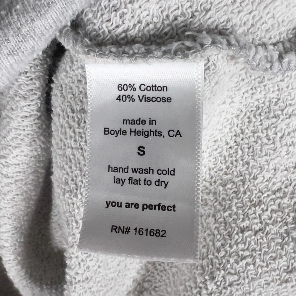 Perfectwhitetee Tyler French Terry Sweatshirt Women's Small Heather Gray Relaxed - Picture 6 of 12